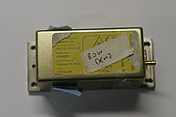 Close-up image of a laser diode. The label shows the different parameters of the laser.